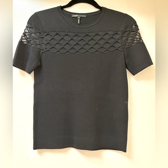 Maje knit top with sheer detailing - Picture 1 of 3